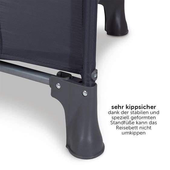 Hauck Reisebett Set Dream'n Play - mit Alvi Reisebett Matratze Komfort (schadstoffgeprüft, faltbar, 6 cm Höhe) - Green Grey