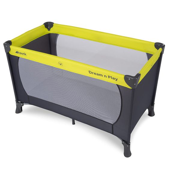 Hauck Reisebett Set Dream'n Play - mit Alvi Reisebett Matratze Komfort (schadstoffgeprüft, faltbar, 6 cm Höhe) - Green Grey