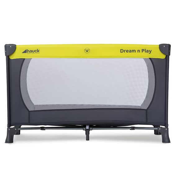 Hauck Reisebett Set Dream'n Play - mit Alvi Reisebett Matratze Komfort (schadstoffgeprüft, faltbar, 6 cm Höhe) - Green Grey