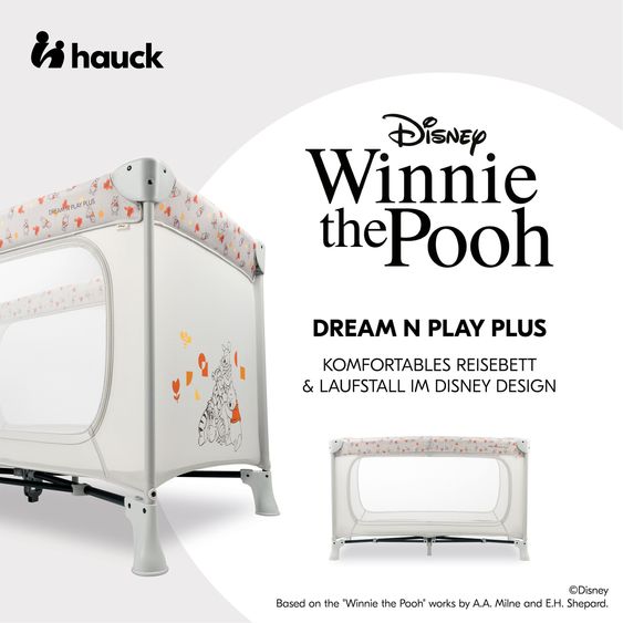 Hauck Reisebett Set Dream N Play Plus inkl. Alvi Reisebett-Matratze - Disney Pooh Friends - Beige