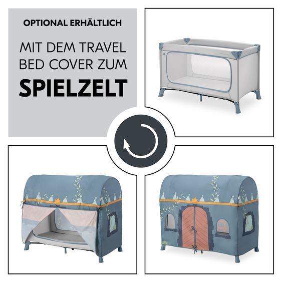 Hauck Reisebett Set Dream N Play Plus inkl. Alvi Reisebett-Matratze & Insektenschutz - Dusty Blue