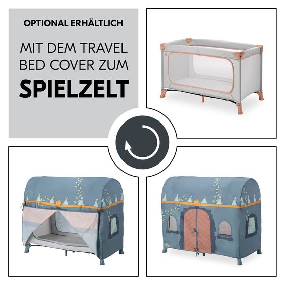Hauck Reisebett Set Dream N Play Plus inkl. Komfort Matratze & Insektenschutz - Dusty Cork
