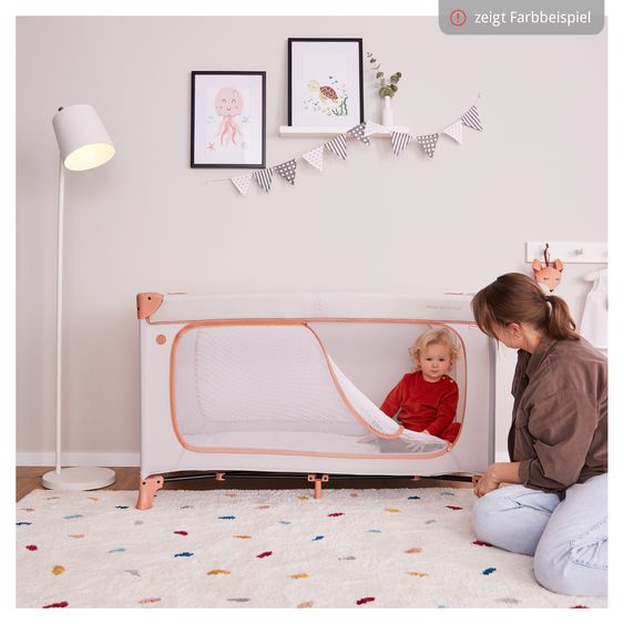 Hauck Set Lettino da Viaggio Dream N Play Plus incl. Materasso Comfort & Protezione Insetti - Dusty Mint