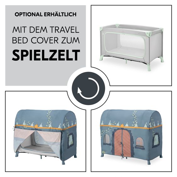 Hauck Set Lettino da Viaggio Dream N Play Plus incl. Materasso Comfort & Protezione Insetti - Dusty Mint