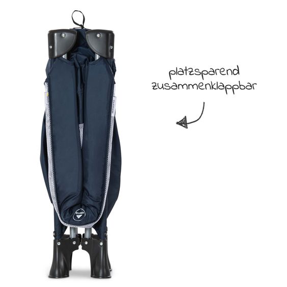 Hauck Reisebett Set Dream'n Play Plus inkl. Reisebett Matratze + 2 Spannbettlaken + Insektenschutz - Navy