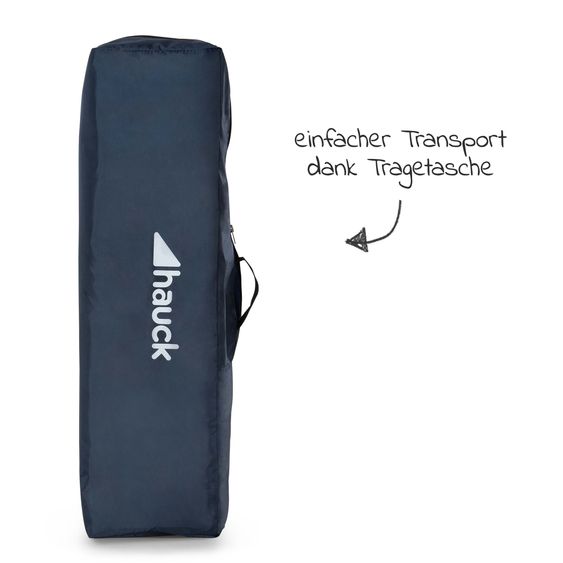 Hauck Reisebett Set Dream'n Play Plus inkl. Reisebett Matratze + 2 Spannbettlaken + Insektenschutz - Navy