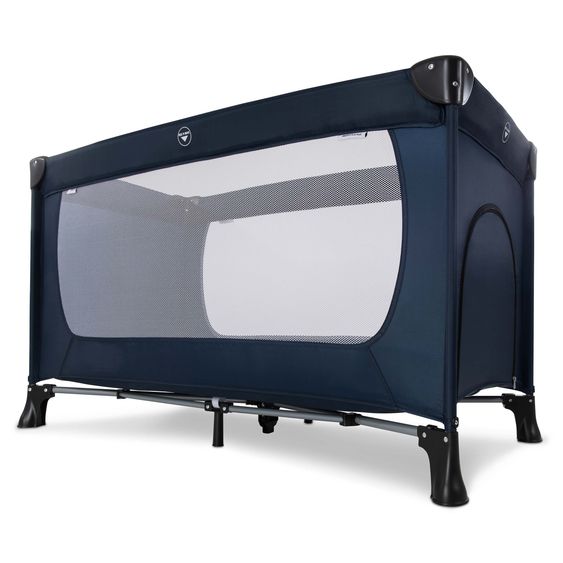 Hauck Reisebett Set Dream'n Play Plus inkl. Reisebett Matratze + 2 Spannbettlaken + Insektenschutz - Navy