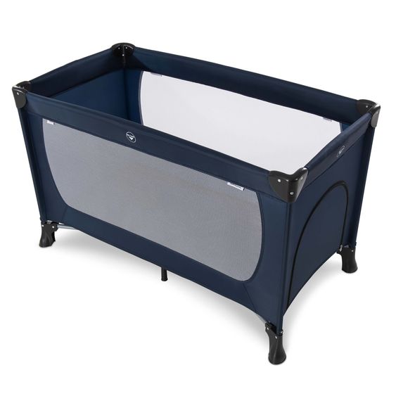 Hauck Reisebett Set Dream'n Play Plus inkl. Reisebett Matratze + 2 Spannbettlaken + Insektenschutz - Navy