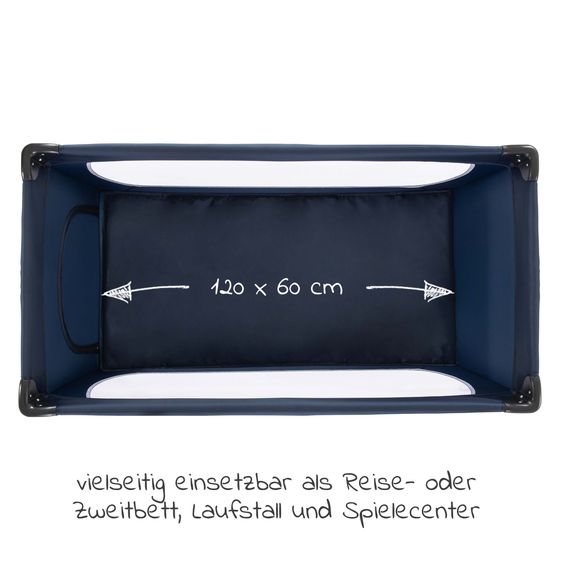 Hauck Reisebett Set Dream'n Play Plus inkl. Reisebett Matratze & Insektenschutz - Navy