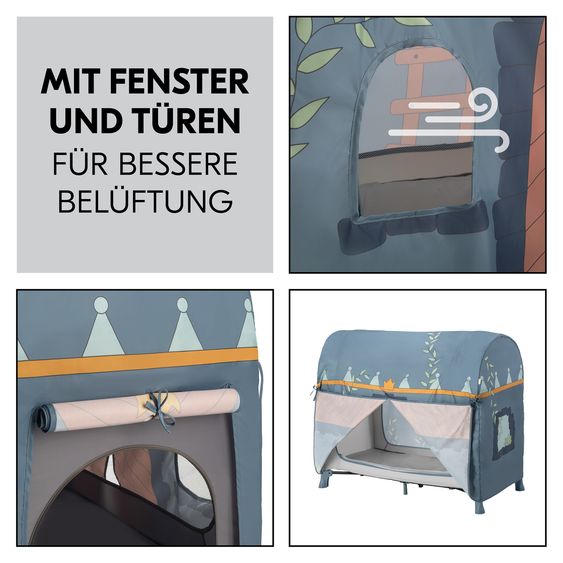 Hauck Reisebett Set Play N Relax Center inkl. Komfort Matratze & Spielzelt - Palace - Dark Green