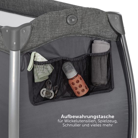 Hauck Reisebett-Set Play'n Relax Center (inkl. Wickelauflage, Höhe verstellbar) - Melange Grey