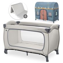Travel Cot Set Sleep N Easyfold incl. Comfort Mattress & Play Tent - Palace - Dark Grey