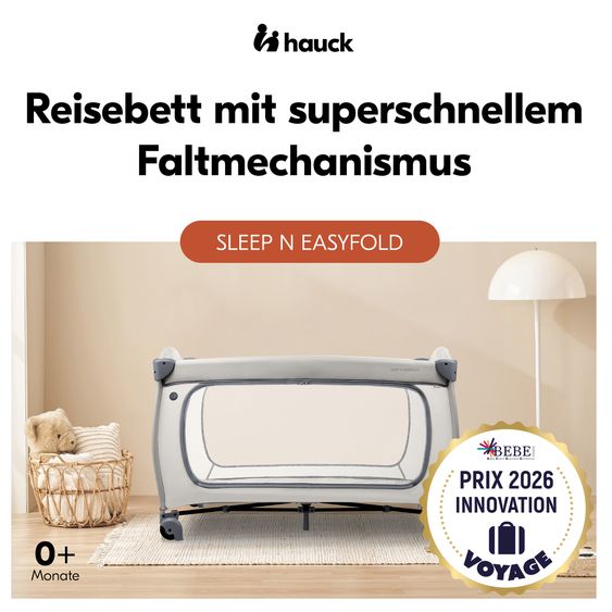 Hauck Reisebett Set Sleep N Easyfold inkl. Komfort Matratze & Spielzelt - Palace - Dark Grey