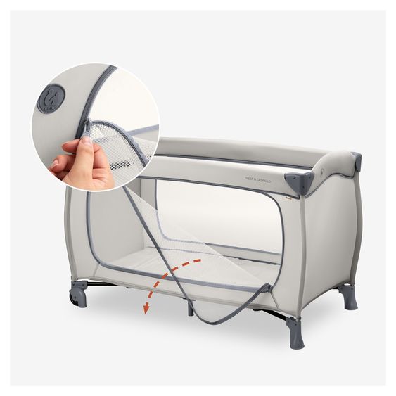 Hauck Reisebett Set Sleep N Easyfold inkl. Komfort Matratze & Spielzelt - Palace - Dark Grey