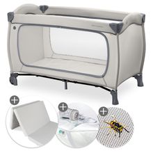 Reisebett Set Sleep N Easyfold inkl. Komfort Matratze, wasserdichte Betteinlage & Insektenschutz - Dark Grey