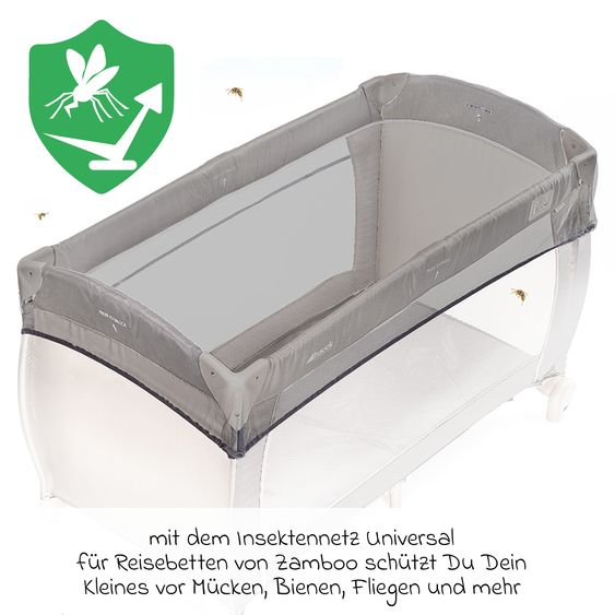 Hauck Reisebett Set Sleep N Easyfold inkl. Komfort Matratze, wasserdichte Betteinlage & Insektenschutz - Dark Grey