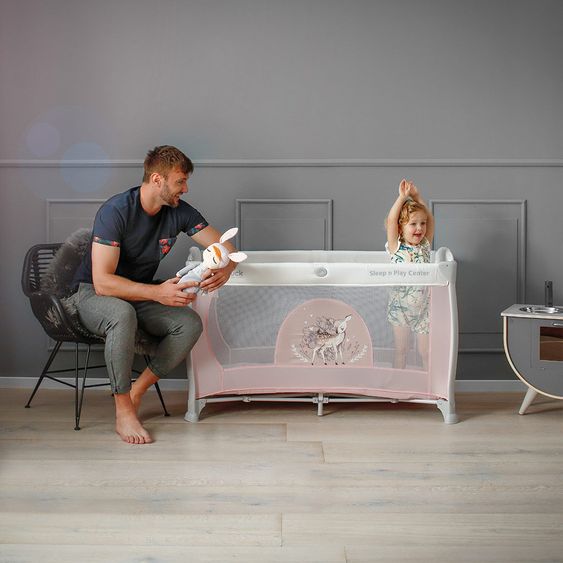 Hauck Reisebett-Set Sleep'n Play Center 3 (inkl. Wickelauflage, Höhe verstellbar) - Sweety