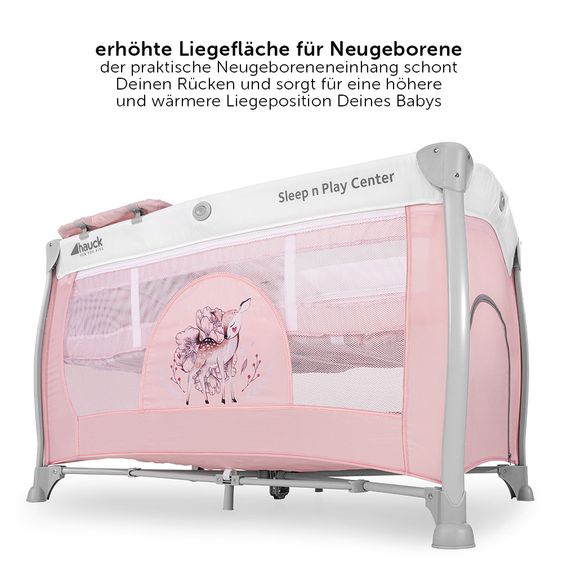 Hauck Reisebett-Set Sleep'n Play Center 3 (inkl. Wickelauflage, Höhe verstellbar) - Sweety