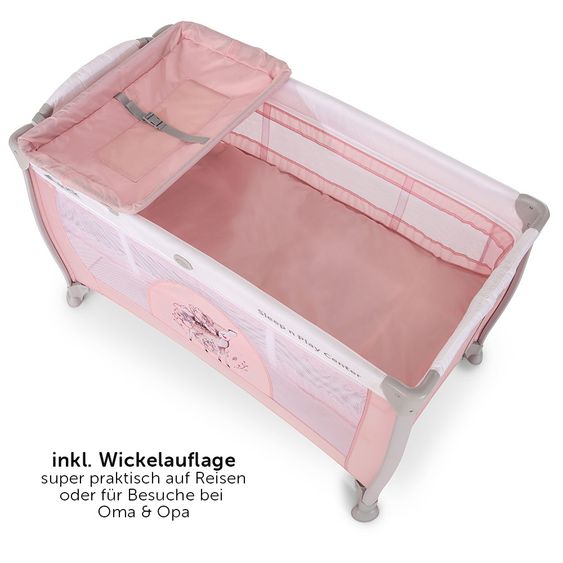 Hauck Reisebett-Set Sleep'n Play Center 3 (inkl. Wickelauflage, Höhe verstellbar) - Sweety