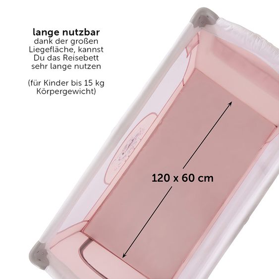 Hauck Reisebett-Set Sleep'n Play Center 3 (inkl. Wickelauflage, Höhe verstellbar) - Sweety
