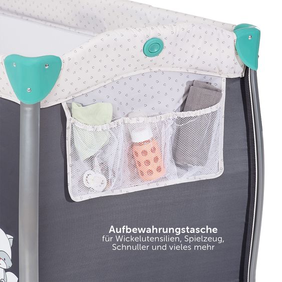 Hauck Reisebett Set Sleep'n Play Center 3 mit Matratze, Wickelauflage, höhenverstellbar - Forest Fun