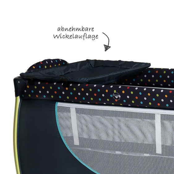 Hauck Reisebett-Set Sleep'n Play Center II - 60 x 120 - Multi Dots Navy - Jetzt inkl. GRATIS Aufbewahrungsfach