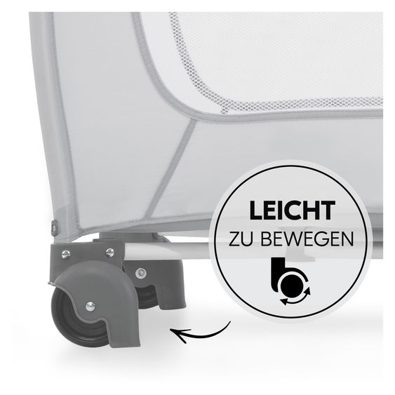 Hauck Reisebett Set Sleep N Play Center inkl. Komfort Matratze, Wickelauflage & Insektenschutz - Teddy - Grey