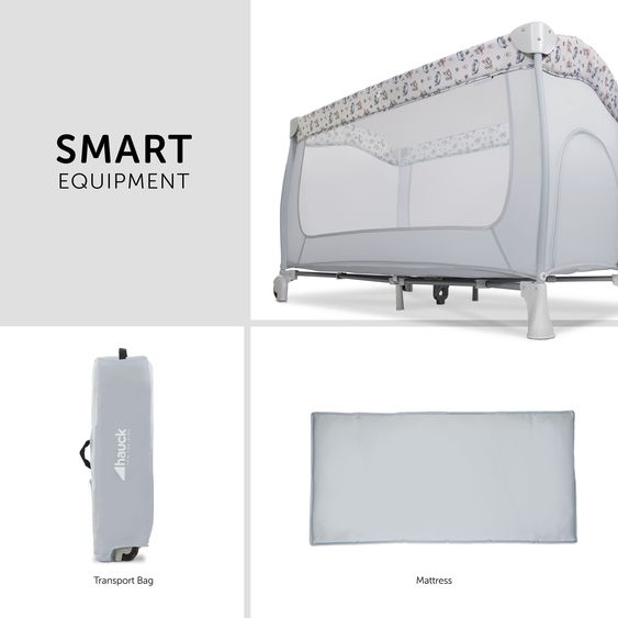 Hauck Set Lettino da viaggio Sleep'n Play Go Plus incl. Materasso da viaggio Alvi - Disney - Pooh Exploring