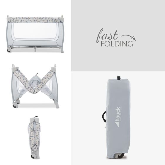 Hauck Set Lettino da viaggio Sleep'n Play Go Plus incl. Materasso da viaggio Alvi - Disney - Pooh Exploring