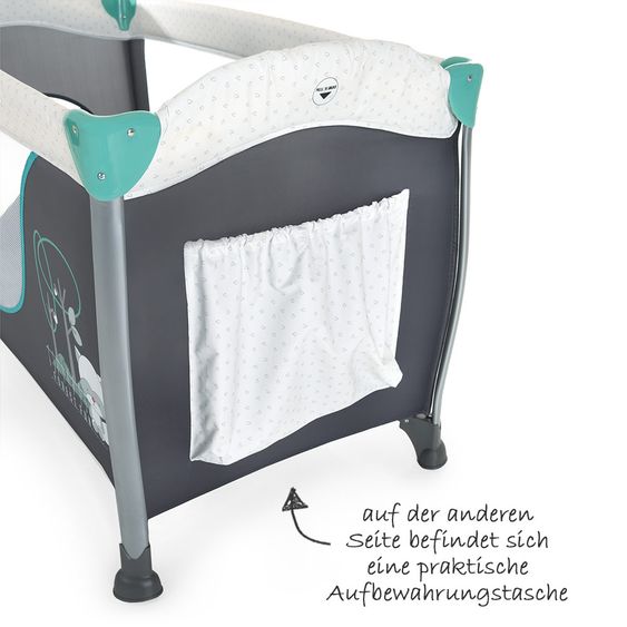Hauck Reisebett Sleep'n Play Center II - Sparset inkl. Matratze, Wickelauflage, Babyeinsatz, Insektenschutz - Forest Fun