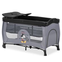 Reisebett Sleep'n Play Center mit Wickelauflage, höhenverstellbar, Rollen & seitlichem Einstieg - Disney - Mickey Mouse Grey