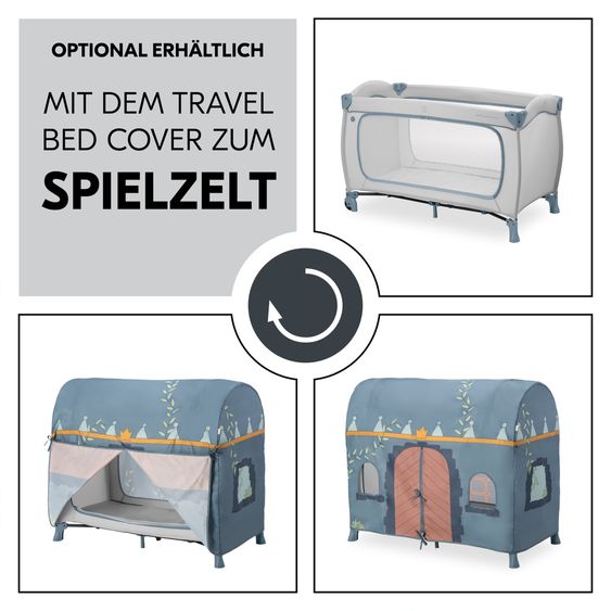 Hauck Reisebett Sleep N Play Go Plus (mit Rollen und seitlichem Einstieg) - Dusty Blue