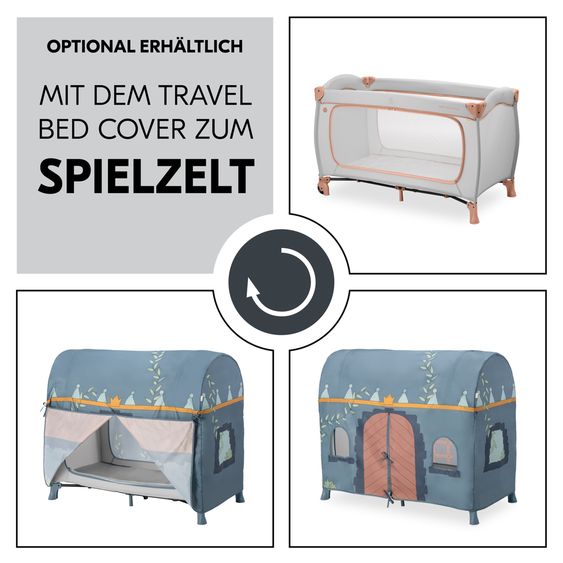 Hauck Reisebett Sleep N Play Go Plus (mit Rollen und seitlichem Einstieg) - Dusty Cork