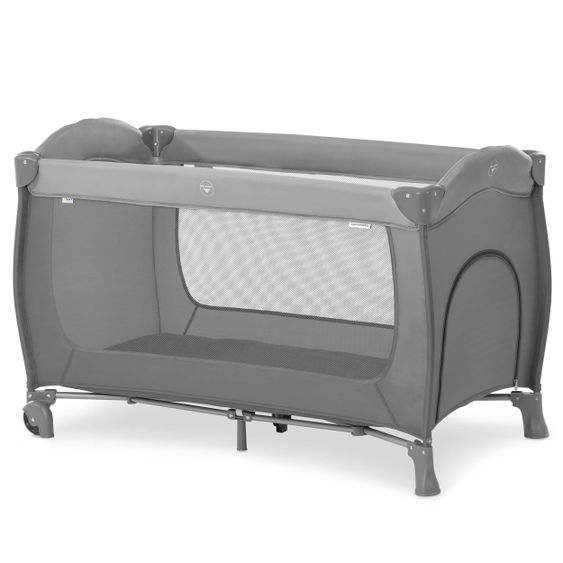 Hauck Reisebett Sleep'n Play Go Plus (mit Rollen und seitlichem Einstieg) - Grey