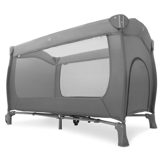 Hauck Reisebett Sleep'n Play Go Plus (mit Rollen und seitlichem Einstieg) - Grey