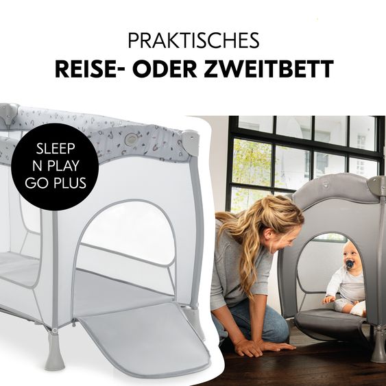 Hauck Reisebett Sleep'n Play Go Plus (mit Rollen und seitlichem Einstieg) - Rainbow