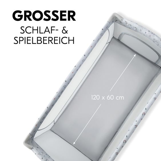 Hauck Reisebett Sleep'n Play Go Plus (mit Rollen und seitlichem Einstieg) - Rainbow