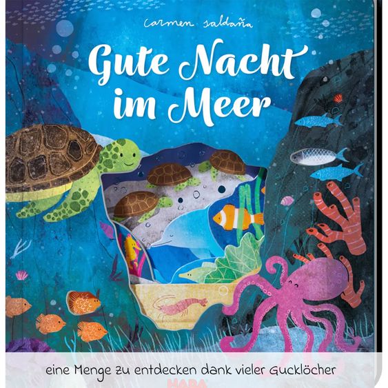 Hauck Reisebett Sparset - Dream N Play inkl. Alvi Reisebett-Matratze + Insektenschutz + Buch "Gute Nacht im Meer" - Waterblue