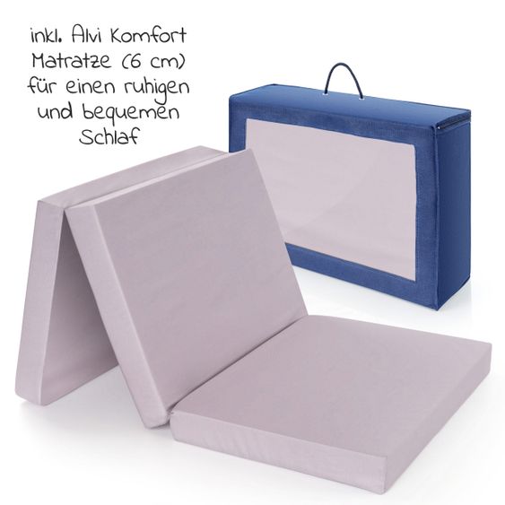 Hauck Reisebett Sparset Play N Relax Center inkl. Komfort Matratze, Einhang, Wickelauflage & Moskitonetz - Quilted Grey