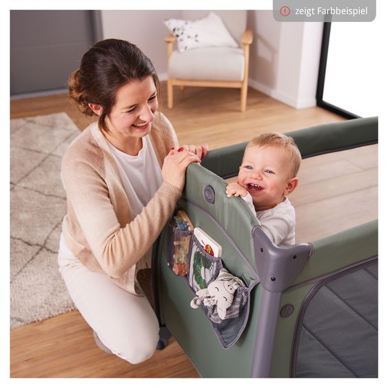 Hauck Travel Cot Set Play N Relax Center incl. Comfort Mattress, Insert, Changing Pad, Play Tent & Fitted Sheet - Dark Blue