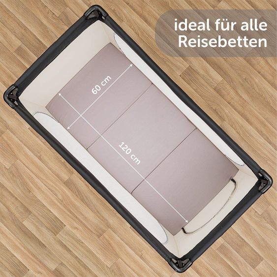 Hauck Reisebett Sparset Sleep 'n Play Center inkl. Komfort Matratze & Spannbettlaken - Teddy - Grey