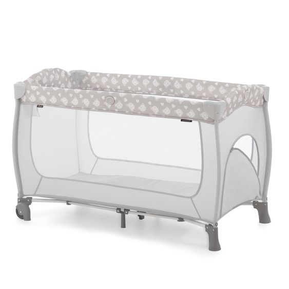 Hauck Reisebett Sparset Sleep 'n Play Center inkl. Komfort Matratze & Spannbettlaken - Teddy - Grey
