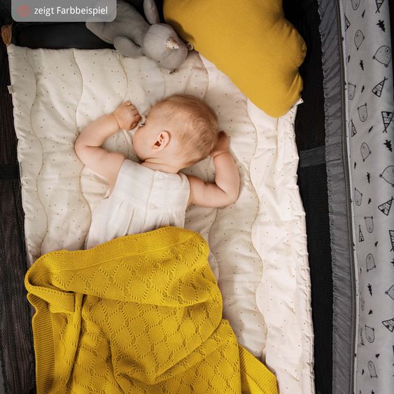 Hauck Reisebett Sparset Sleep 'n Play Center inkl. Komfort Matratze & Spannbettlaken - Teddy - Grey