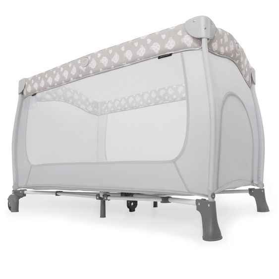 Hauck Reisebett Sparset Sleep 'n Play Center inkl. Komfort Matratze & Spannbettlaken - Teddy - Grey