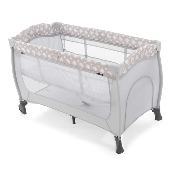 Hauck Reisebett Sparset Sleep 'n Play Center inkl. Komfort Matratze & Spannbettlaken - Teddy - Grey