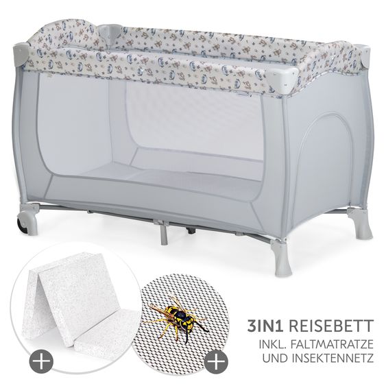 Hauck Reisebett Sparset - Sleep N Play Go Plus inkl. Alvi Reisebett-Matratze + Insektenschutz - Disney - Pooh Exploring