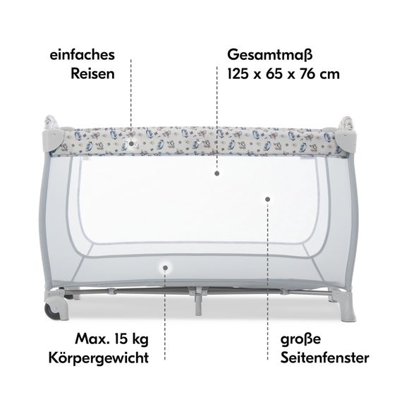 Hauck Reisebett Sparset - Sleep N Play Go Plus inkl. Alvi Reisebett-Matratze + Insektenschutz - Disney - Pooh Exploring