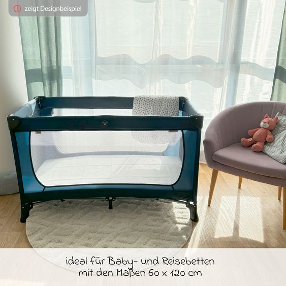 Hauck Reisebett XXL-Sparset - Sleep'n Play Go Plus inkl. Reisebettmatratze Mosaik rollbar + Wasserdichte Betteinlage + 2 Spannbettlaken + Insektenschutz - Beige