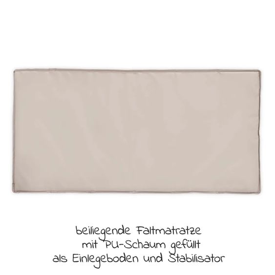Hauck Reisebett XXL-Sparset - Sleep'n Play Go Plus inkl. Reisebettmatratze Mosaik rollbar + Wasserdichte Betteinlage + 2 Spannbettlaken + Insektenschutz - Beige