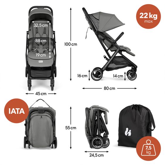 Hauck Poussette Canne & Poussette Sport Fly N Care - Pierre
